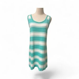 J. Crew Cotton Sweater - Turquoise and White